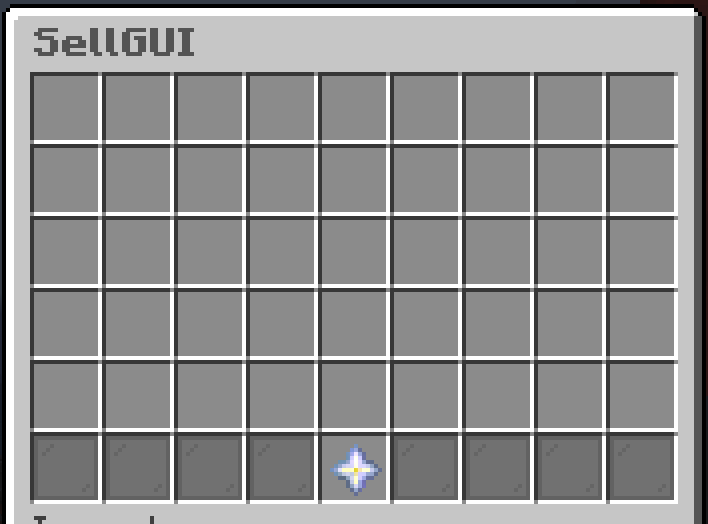 LoungeSMP SellGUI menu with empty inventory slots